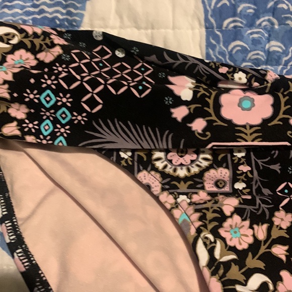 NWOT Seafolly Free Spirit Twist Band Hipster Bikini bottom black and pink - Picture 4 of 14